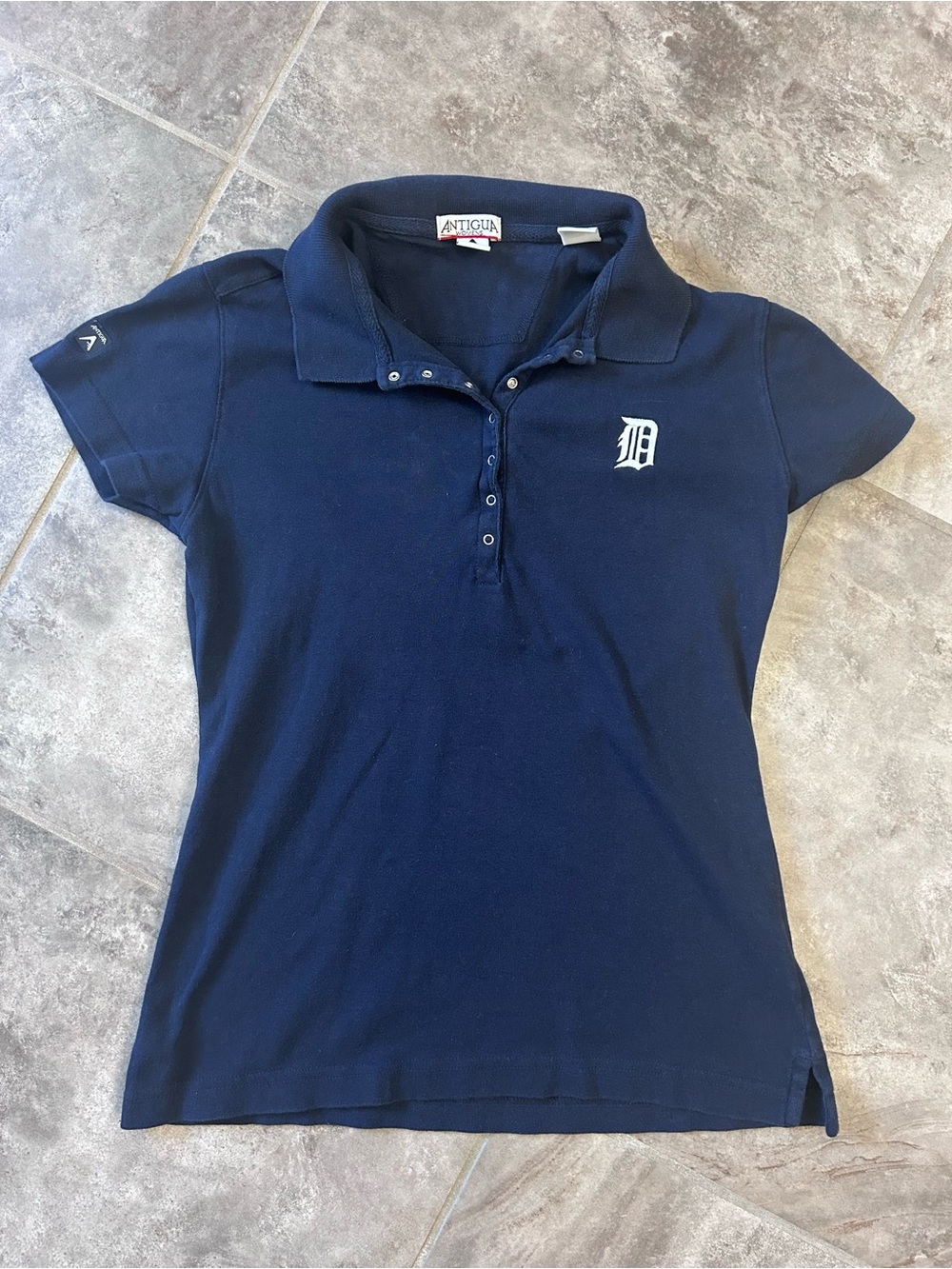 Antigua Navy Polo with Detroit 'D' Logo Embroidered Size M